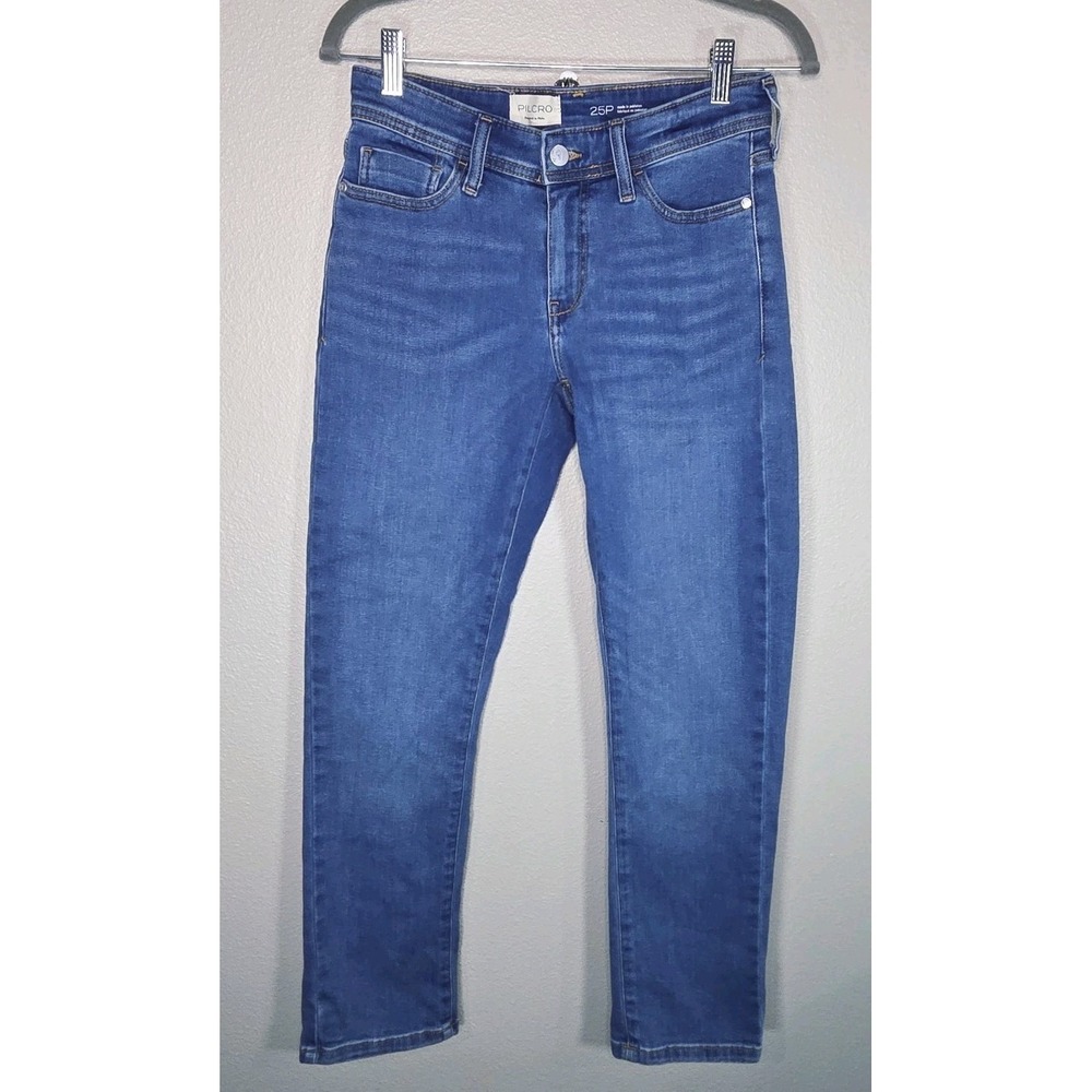 Pilcro Anthropologie Slim Boyfriend Jeans Women's 25P Medium‎ Wash Stretch Denim